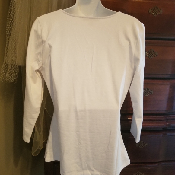 Boston Proper White Tie Shirt - size M - Picture 2 of 6